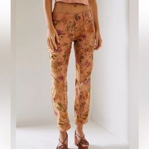 Anthropologie Woman’s Pilcro The Wanderer Floral High Rise Pant 25 XS 0 Petite